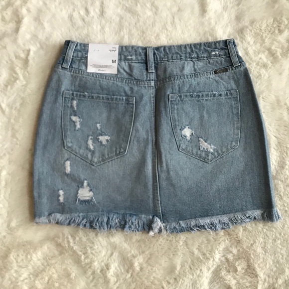 NWT KanCan Distressed Denim Jean Skirt - Picture 11 of 15
